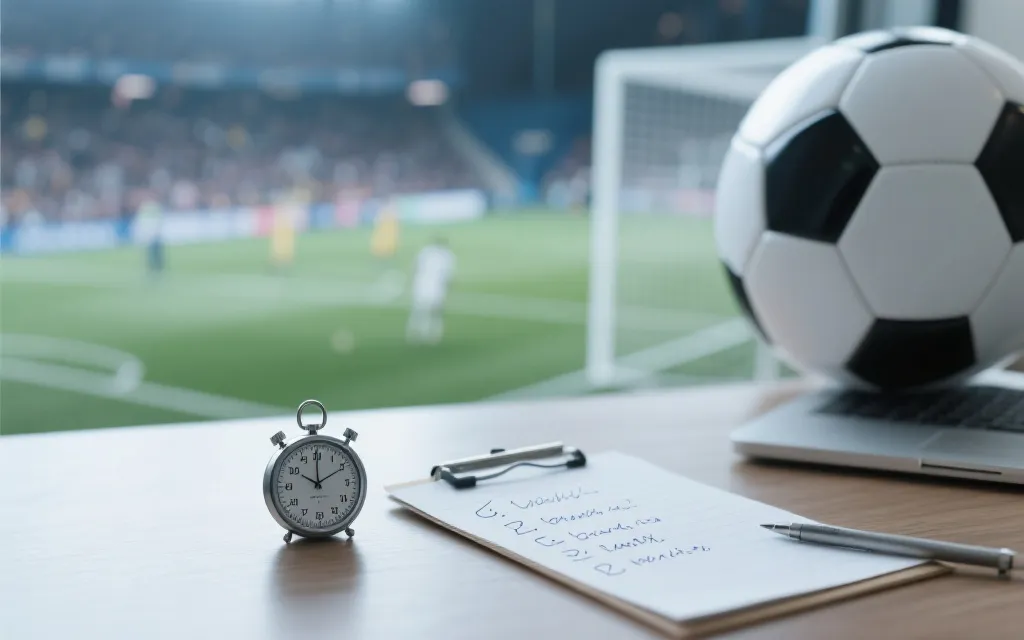 桌面上写着冷静清单与计时器的观赛笔记氛围